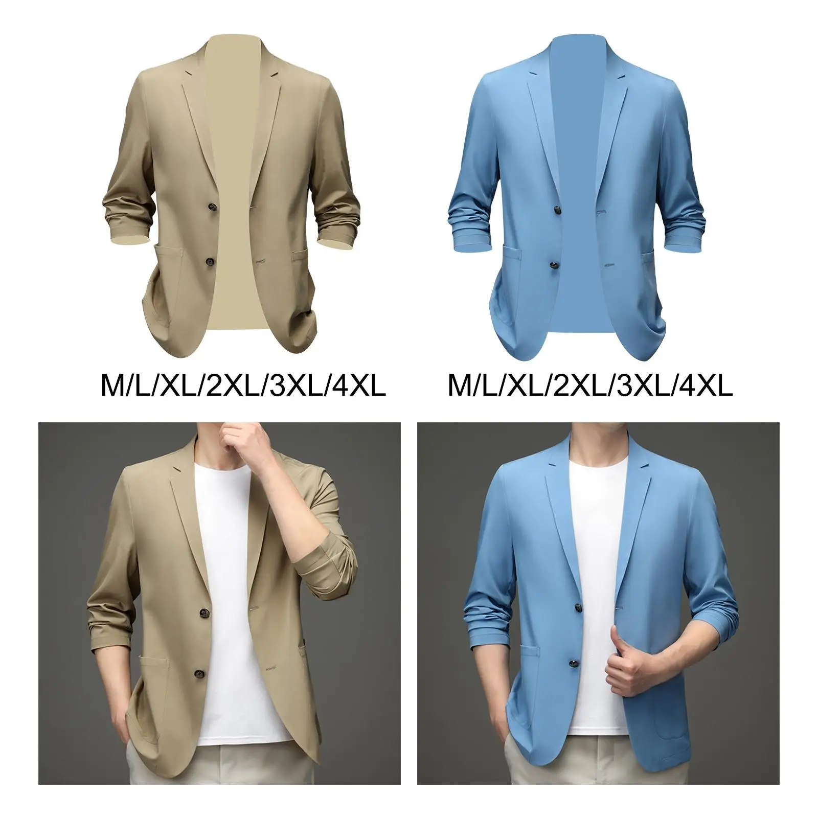 Suit Jacket Men Three Quarter Sleeve Casual Fashion Breathable Mens Suit Coats