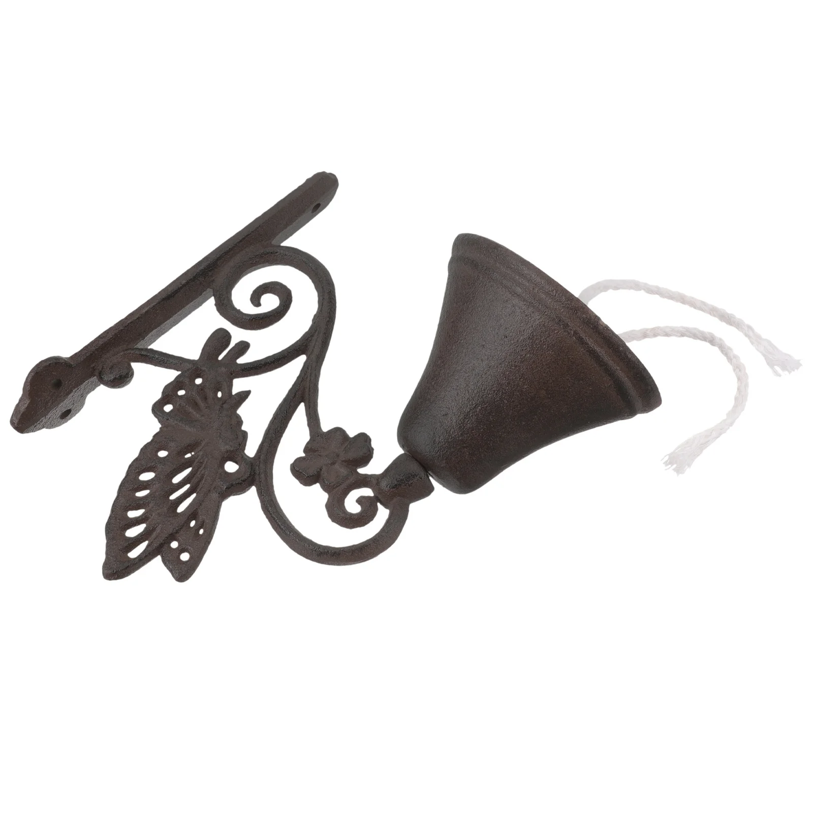 فراشة جرس الباب خمر الحديد الزهر الحائط جرس الباب للمنزل حديقة الديكور تهز جرس معلق نمط ريفي