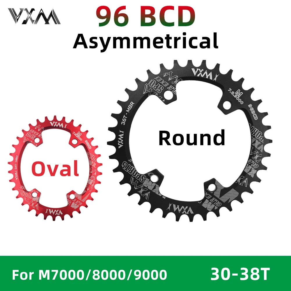 

VXM Round Oval 96BCD Chainring MTB Mountain 96bcds Bike Bicycle 32T 34T 36T 38T Crown Plate For M7000 M8000 M4100 M5100