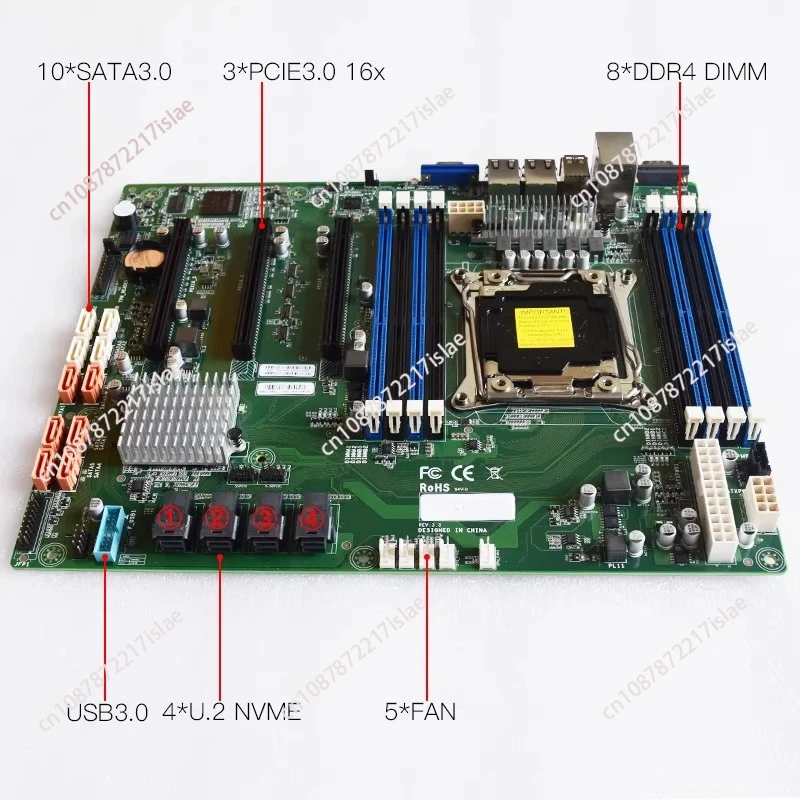 New X99 Single-channel Server Main Board  X10 Single-channel 4 U.2 Nvme