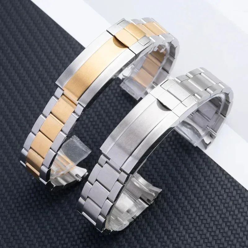 Cinturino per orologio con fibbia pieghevole in acciaio inossidabile 316L di qualità per cinturino Rolex nuovo cinturino sottomarino cinturino regolabile 21mm
