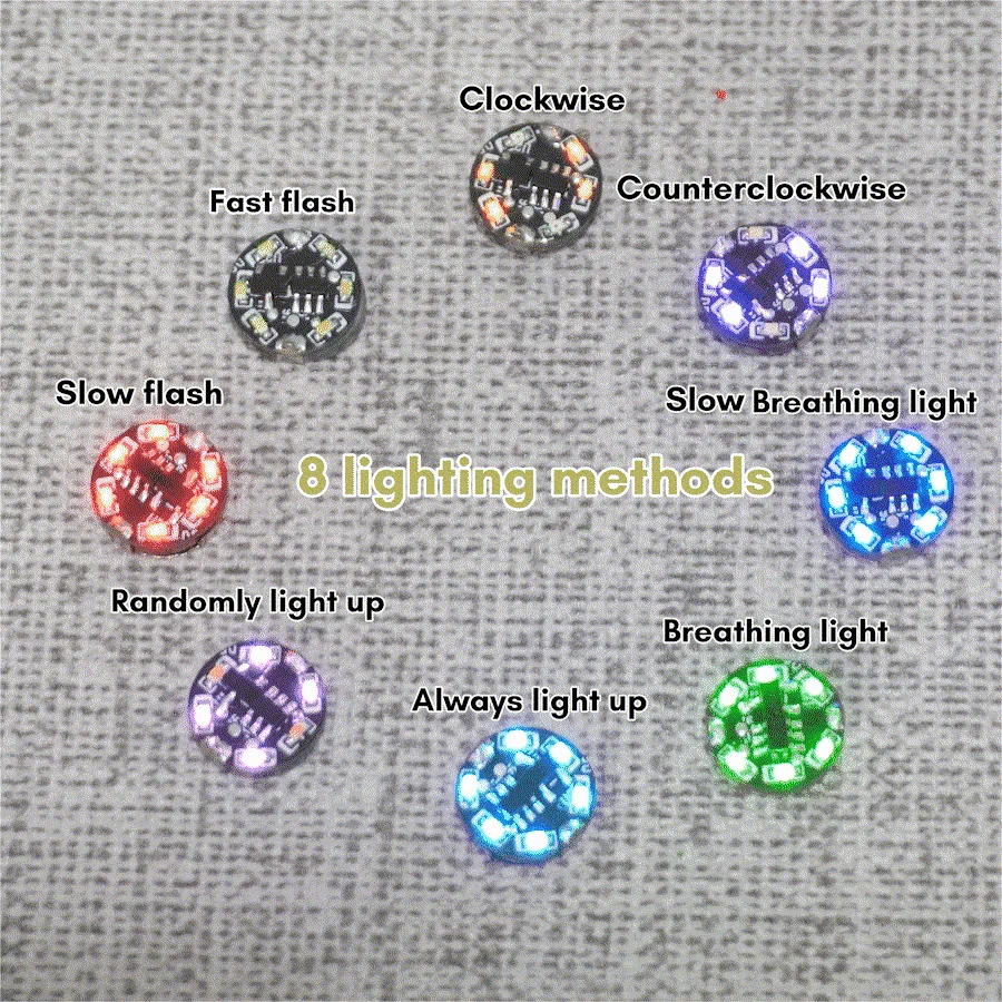 1pcs Miniature Magnectic Control LED Light 8 Mode Running Lights Flowing Lamp DIY Model Making For Robot/Cars/Building Materials