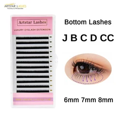 ARTSTAR Bottom Lashes 0.03 0.05 0.07 Russian Volume Eyelashes 6-8mm Short Sizes B J C D CC Curl Under Eyelashes Make upCilios