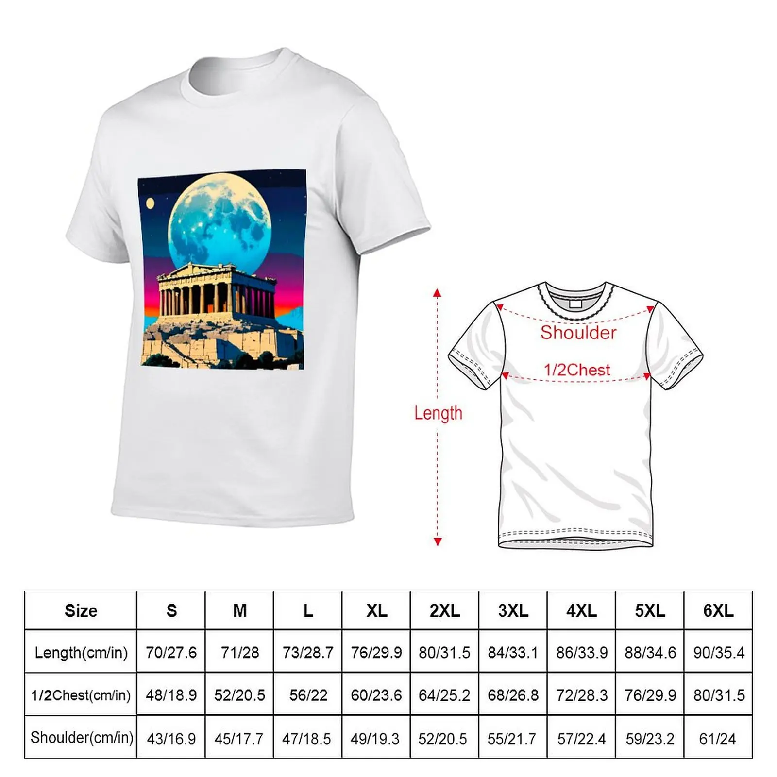Majestic Acropolis: Icon of Athens T-Shirt Basic Regular Fit Casual T-Shirt