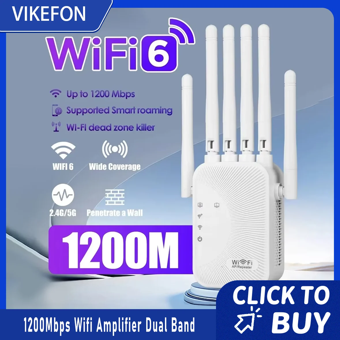 

1200 Мбит/с Wi-Fi усилитель двухдиапазонный 2,4G 5G повторитель сетевой расширитель диапазона Wi-Fi усилитель сигнала беспроводной маршрутизатор