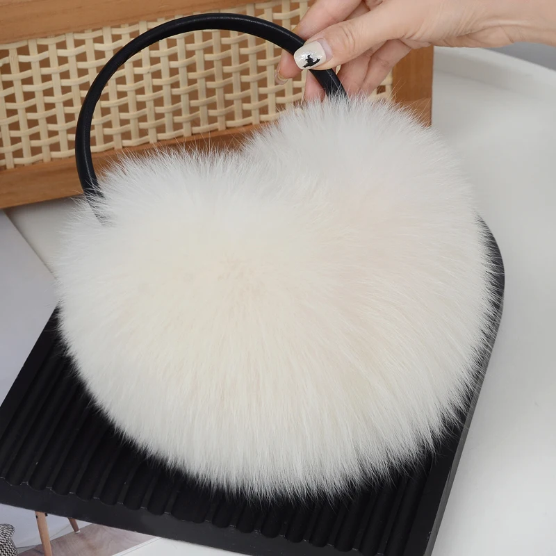 Real fox fur earmuffs retractable ear cover Korean version of fur warm earmuffs autumn and winter plush protect earmuffs