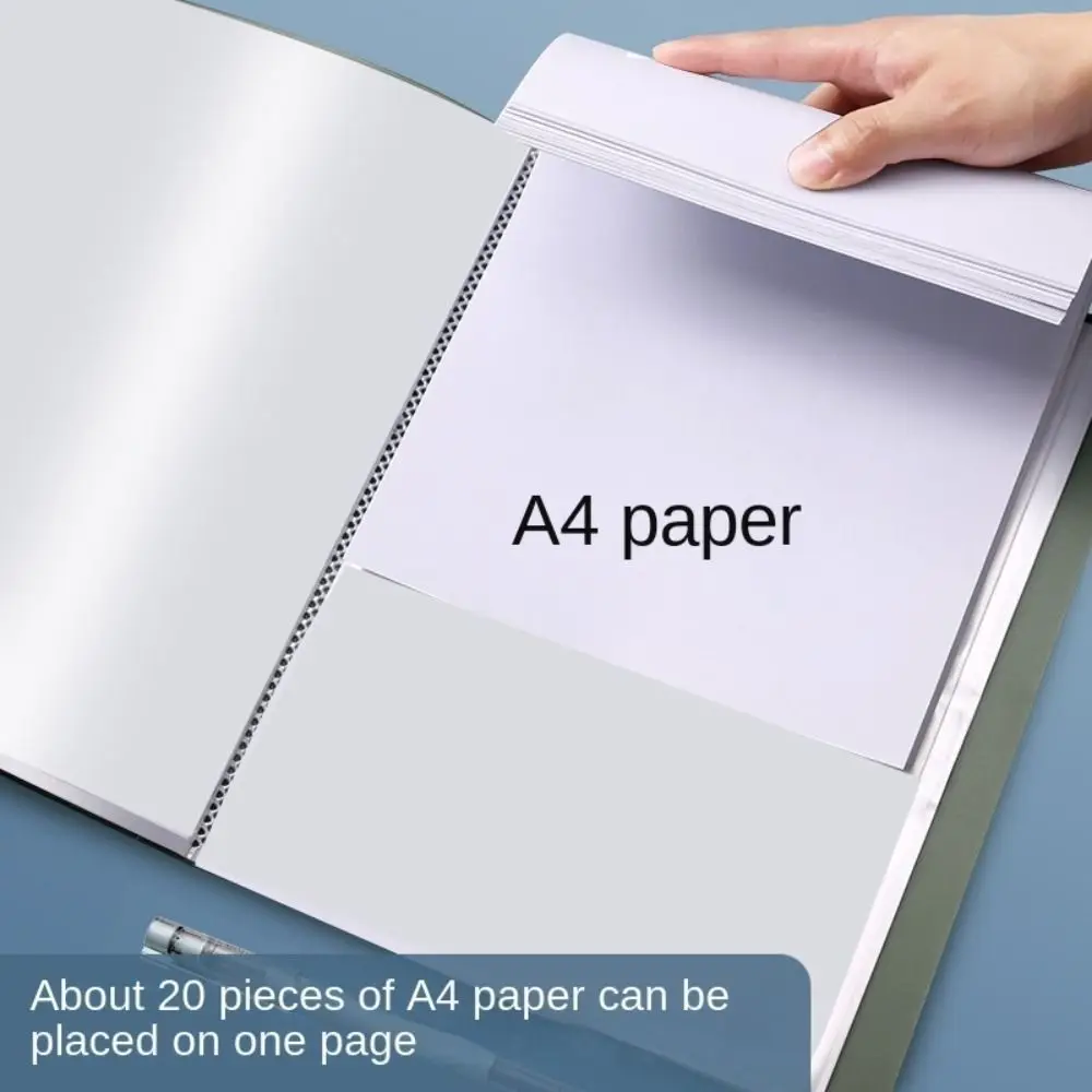 5 Colors Portable Office A4 File Folders Documents Clip Loose Leaf Binder Test Paper Receipt Holder Paper Organizer