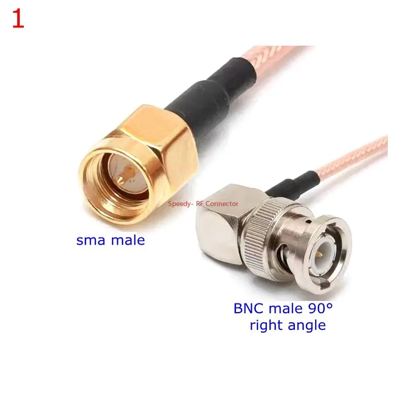 Q9 BNC Cable RG316 BNC To SMA Female Male Right Angle Connector Adapter for Pigtail Jumper Extension RG316 Low Loss 50Ohm Copper