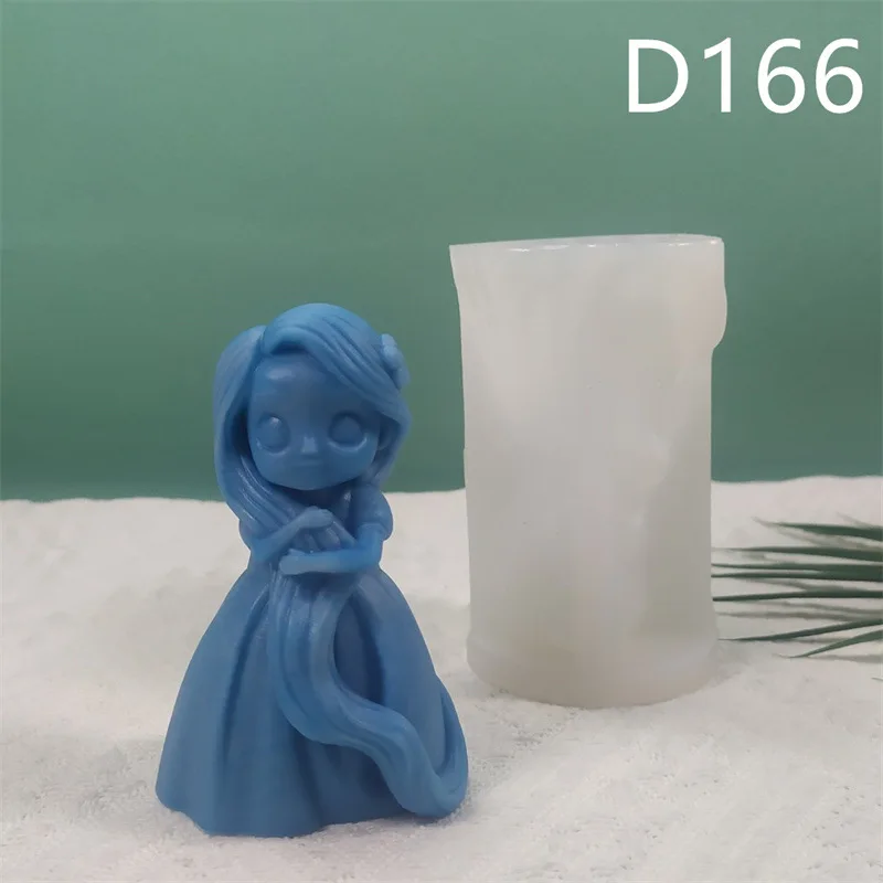 D166-171 Silicone Mold For Wedding Festive Candle Mold Cute Princess Series Soap Plaster Molud Aromatherapy Wedding Gift Making