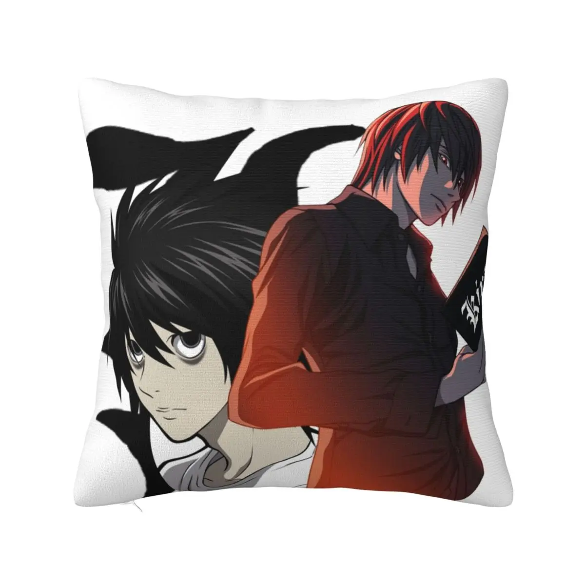 L And Light Death Note Square Pillow Covers Couch Anime Japan Manga Cushion Case Cute Home Decoration Throw Pillow Case 40*40