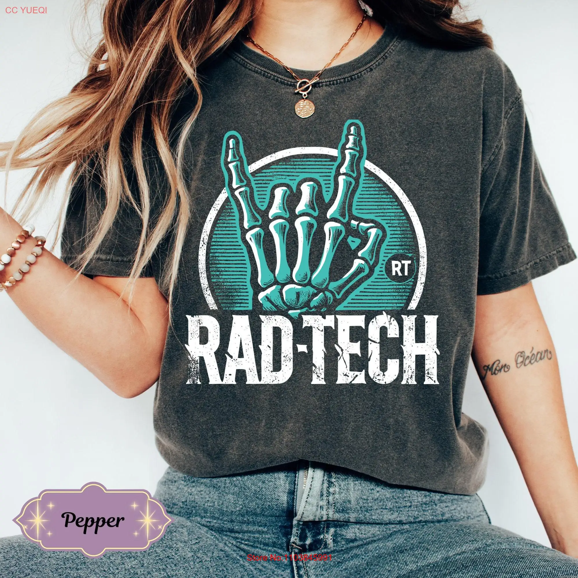 Радиологическая футболка Rad Tech X Ray с длинным или коротким рукавом