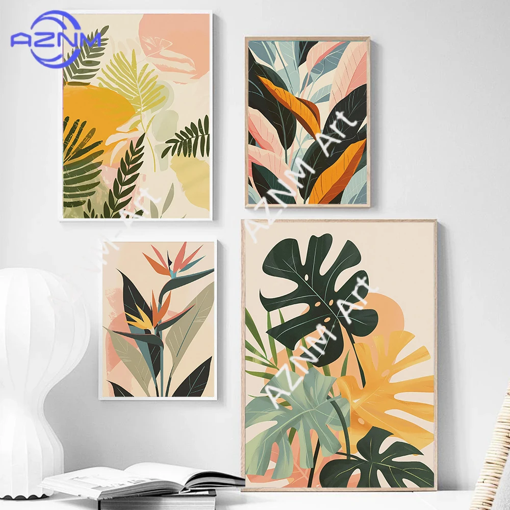 Modern Classic Minimalism Bohemian Leaf Plant Art Poster Canvas Printing Bedroom Living Room Sofa Background Wall Decoration