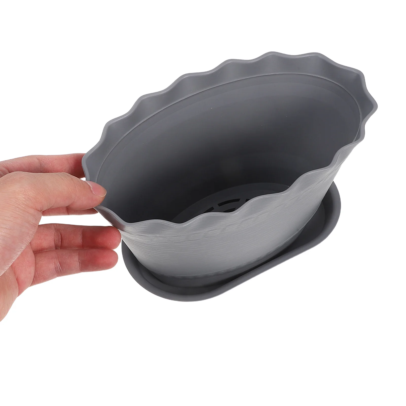 

6Pcs Plastic Plant Pots with Saucer Tray Drainage Flower Rim Edge for Indoor Outdoor Gardening Nursery Pots Flowerpot Container