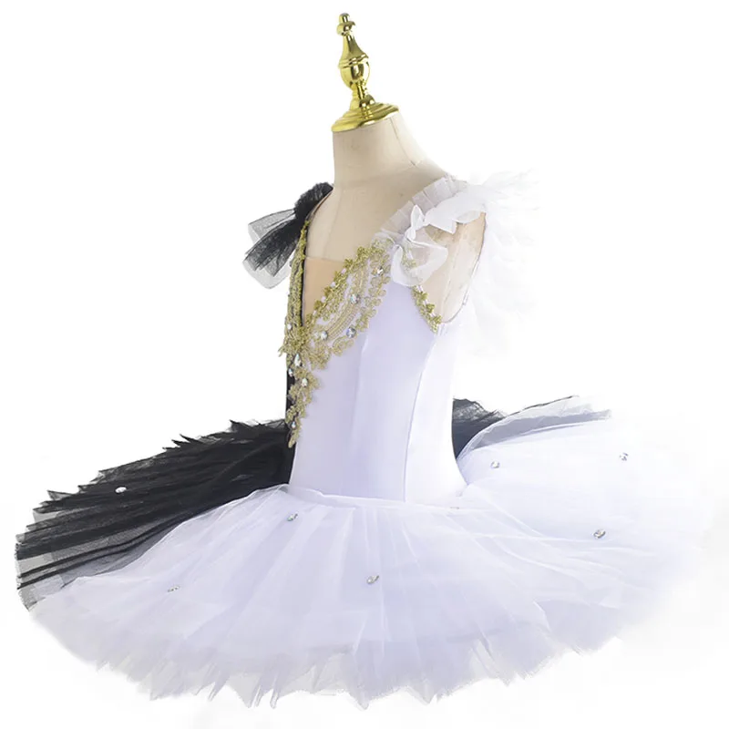 white lace ballet tutu professional women black swan competition red sequin flower dress skirt kids toddler girls Dance wear
