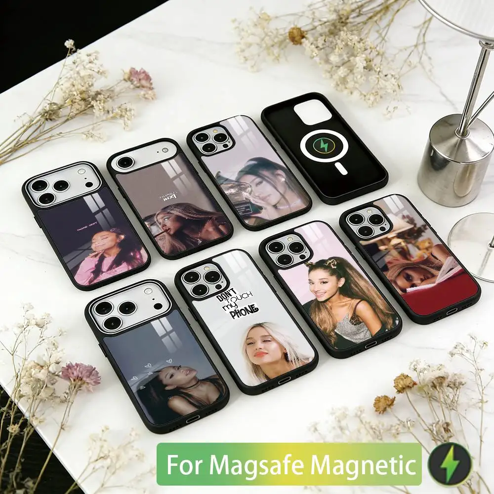 

A-Arianas G-Grande Singer Phone Case For iPhone17,16,15,14,13,12,11 Plus,Pro Magnetic For Magsafe Wireless Charging