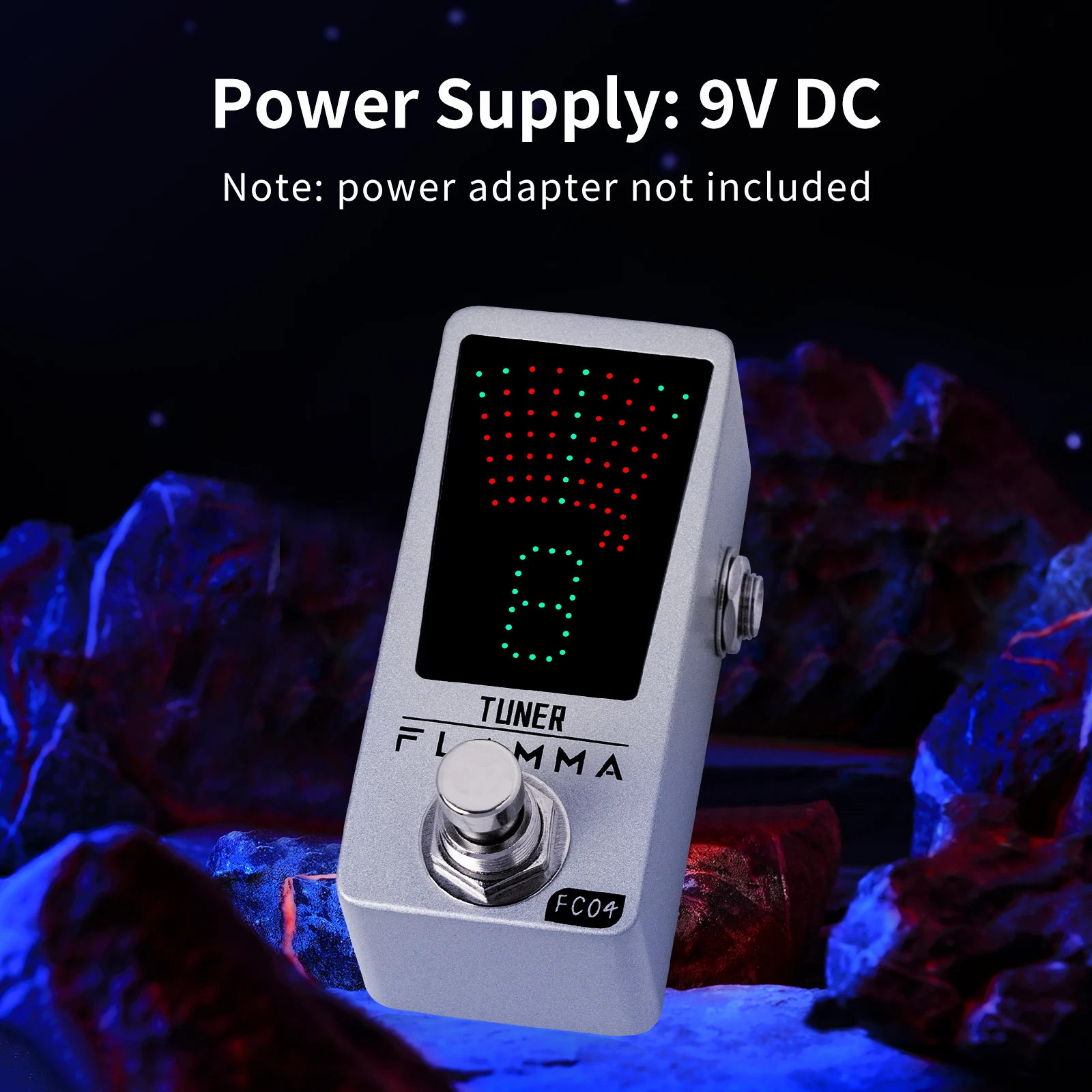 FLAMMA FC04 Guitar Tuner Pedal Chromatic Tuner Pedal Guitar Tuner Pedal Turning Pedal LED Display Ture Bypass for Guitar Bass