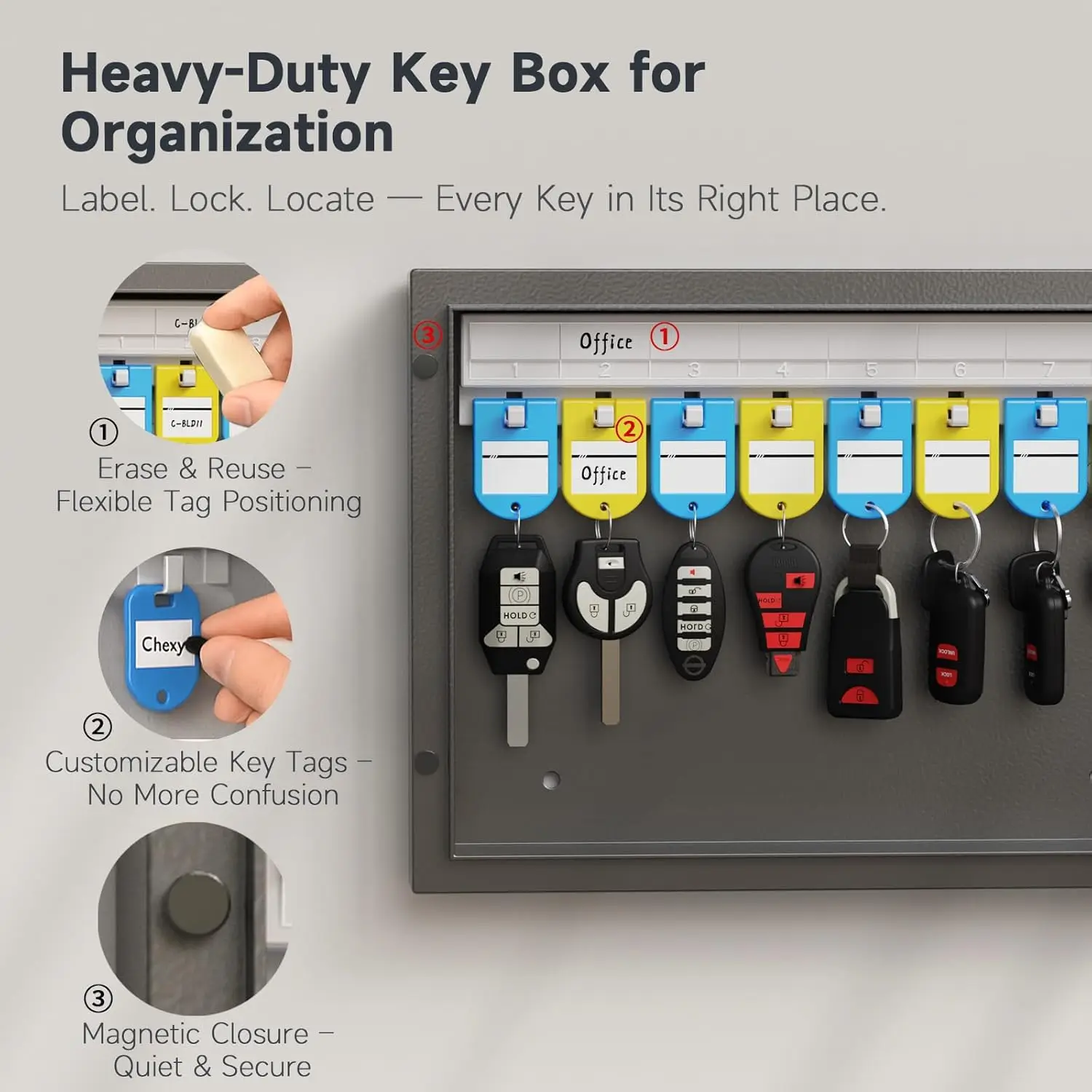 Hier 24 Schlüssel Schrank Organizer, Schlüssel Safe, Schlüssel Safe Sicherheit Aufbewahrung sbox Halter für Parks ervice, Hotels, Auto und Hauss chl üssel – Detail 3