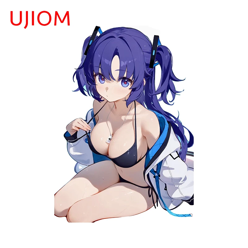 UJIOM 13cm X 9.2cm Big Breast Hayase Yuuka Anime Girl Hentai Wall Stickers Baby Nursery Room Decal NSFW Desk Home Decor Murals