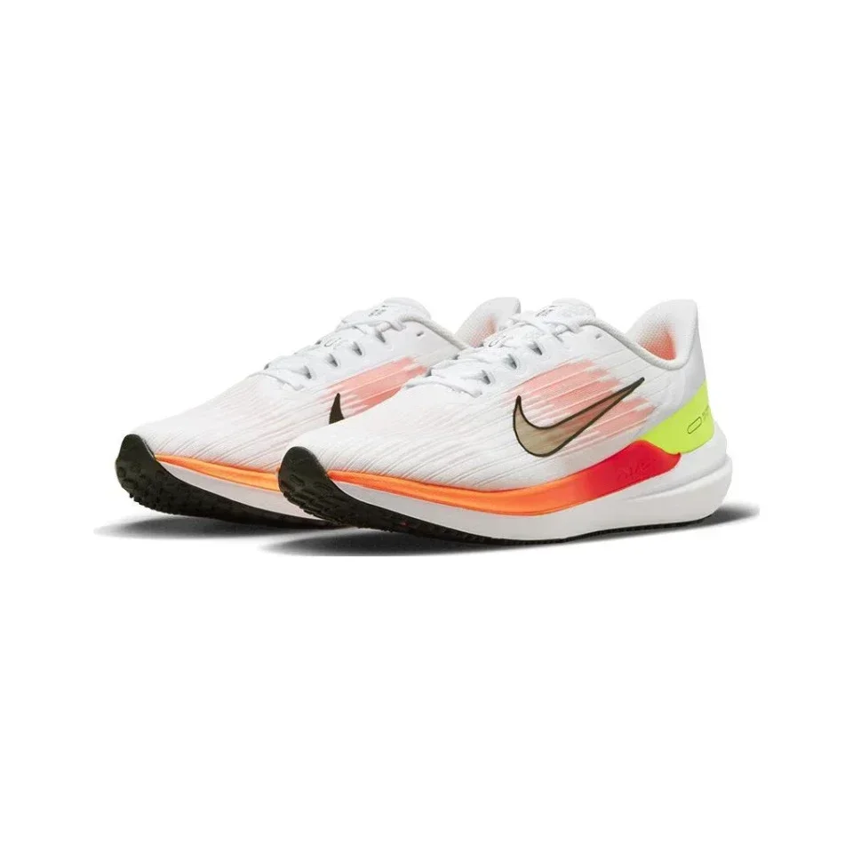 Original nike zoom winflo 9 laranja cor branca unissex homens e mulheres correndo sapatos casuais respiráveis DD6203-100