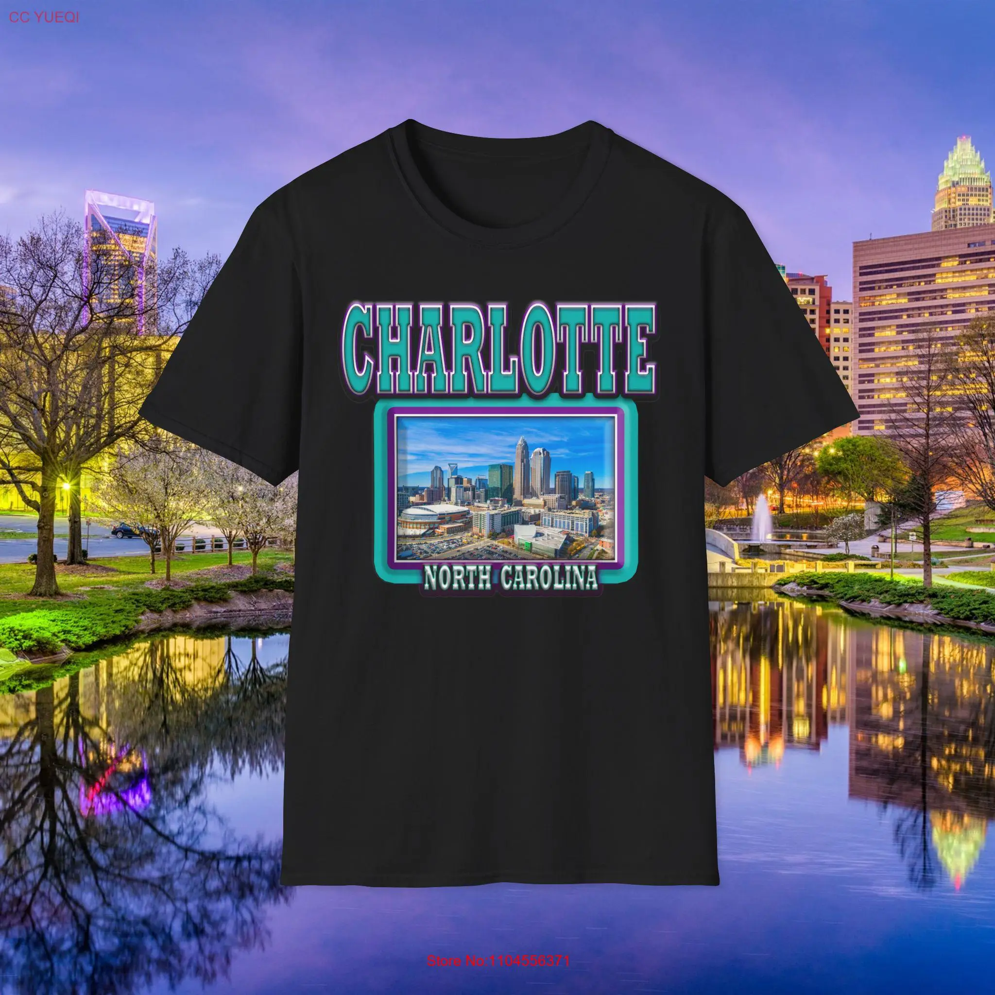 Charlotte North Carolina T Shirt Vintage Retro Urban Style Top Travel for Him or Her long or short sleeves