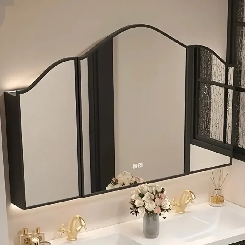 retro smart mirror cabinet bathroom toilet anti-fog toilet