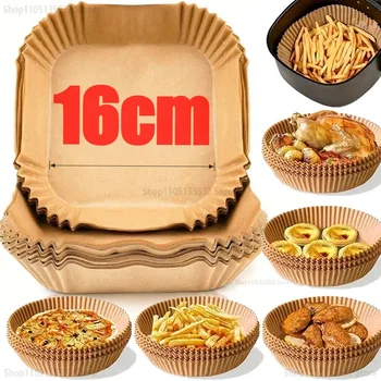 50-300pcs Disposable Air Fryer Paper Round/Square Special Paper Food Silicon Oil Paper Air Fryer Liners Baking Paper