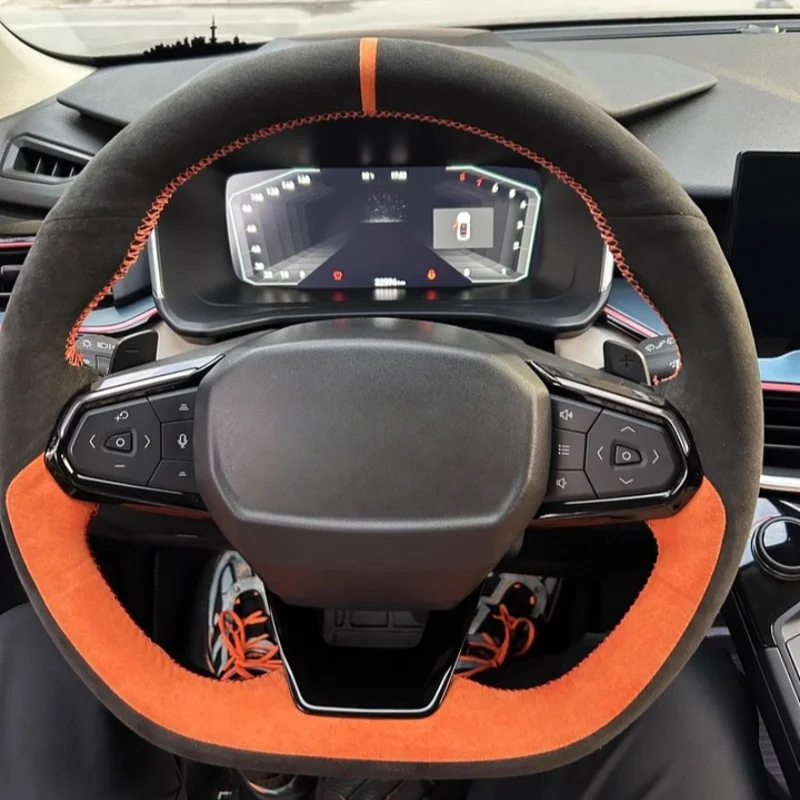 

Индивидуальный мягкий и удобный чехол из замши для руля автомобиля 02 03 06 2017-2023, накладка на руль для LYNK&CO 01