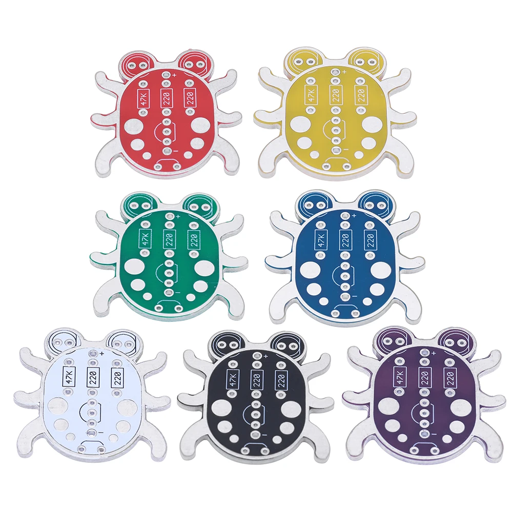 

Weevil Eye DIY Kit Beginner Learn To Solder Kit Красный Желтый Зеленый Белый Синий Черный Фиолетовый Weevil Beetle Light UP Eyes Комплект PCB