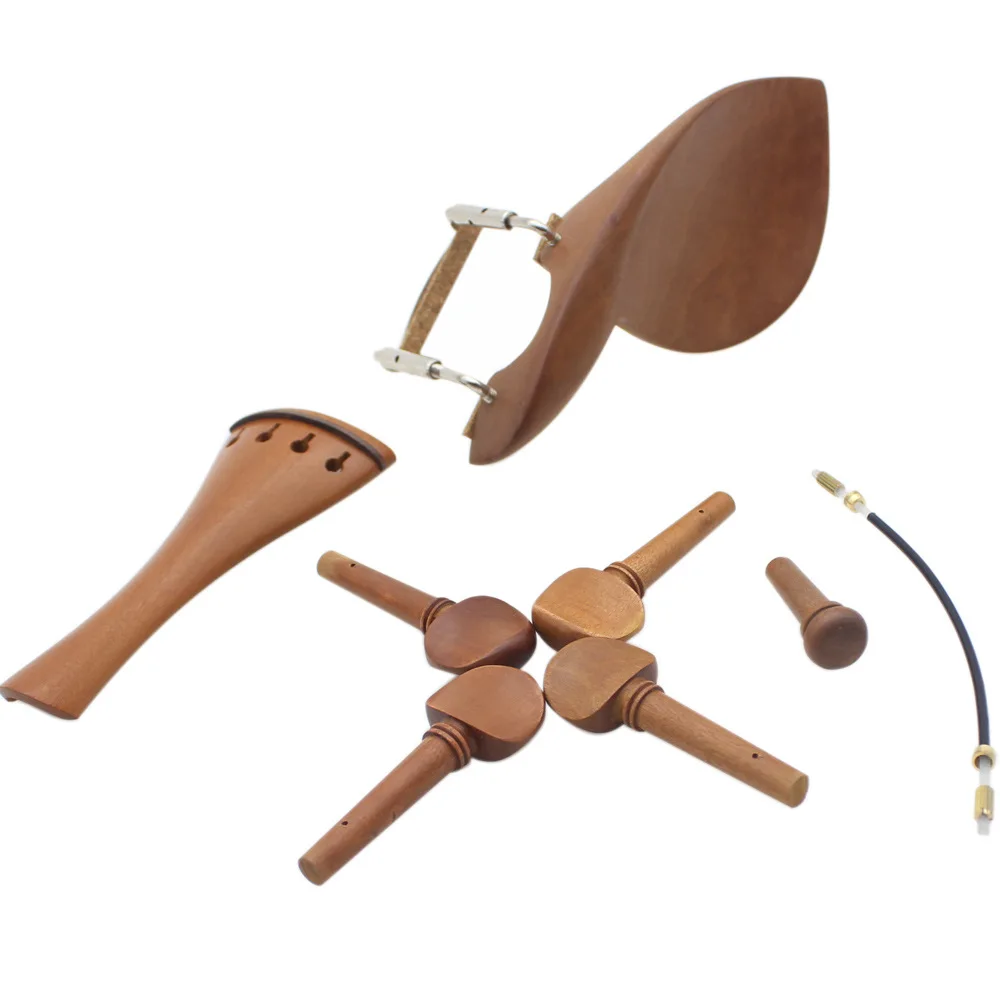 

Violin accessories: Jujube wood violin chin rest + screws + pull cord + tail rope +4 knobs + tail pin