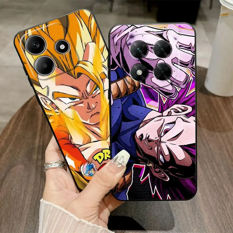 Capa de telefone macia preta para xiaomi redmi note 12s 11s 9 10 11 12 pro 9s 13 14 plus 10s 7 8 dragon ball goku azul dbz