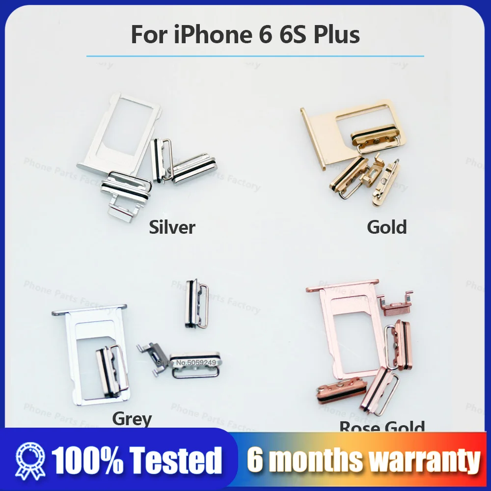 Button Key Power Volume Mute Key For iPhone 8 6s 6 Plus Volume Vibrate Key Switch Power Lock Side Button Set Housing Replacement