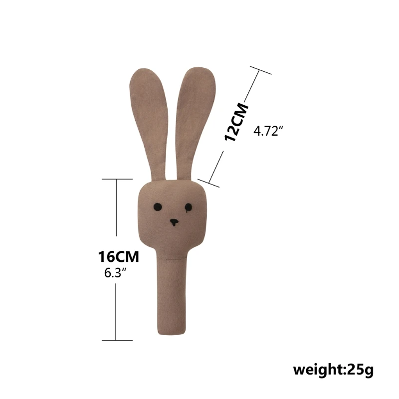 Cartoon Bunny Plush Ring Shaking Toy Rattle for