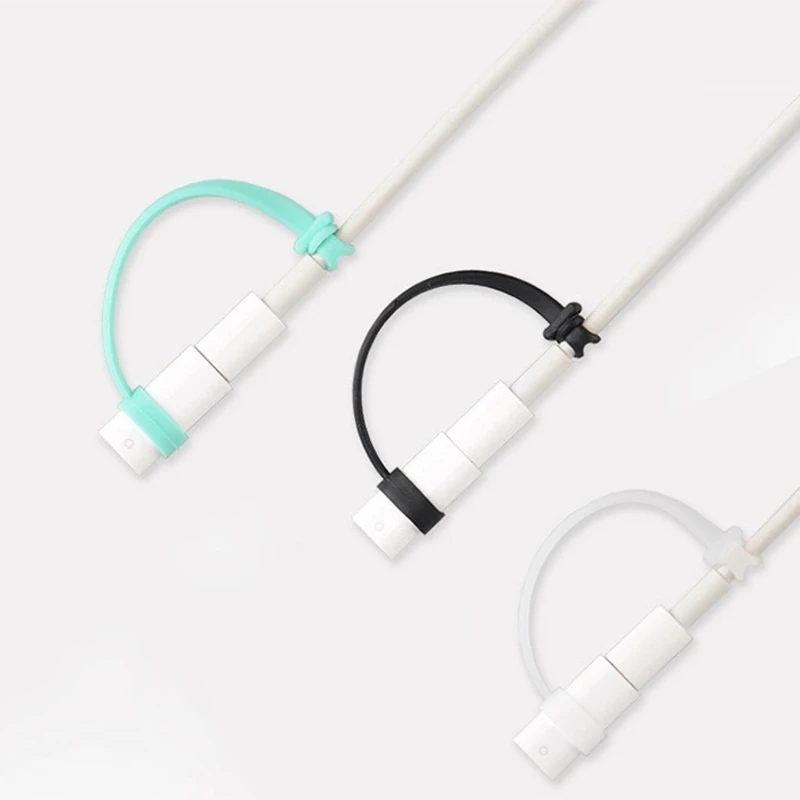 Anti Loss Silicone Cord Connector for Screen Pen Pencil Micro USB and UsbC Charging Adapters 95AF