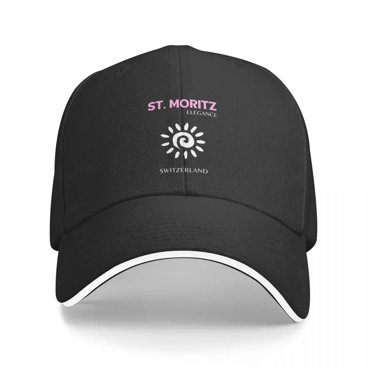 

St Moritz, Switzerland, Preppy, Travel Art, Purple Baseball Cap Mountaineering Brand Man cap winter hats for men Women's Men's