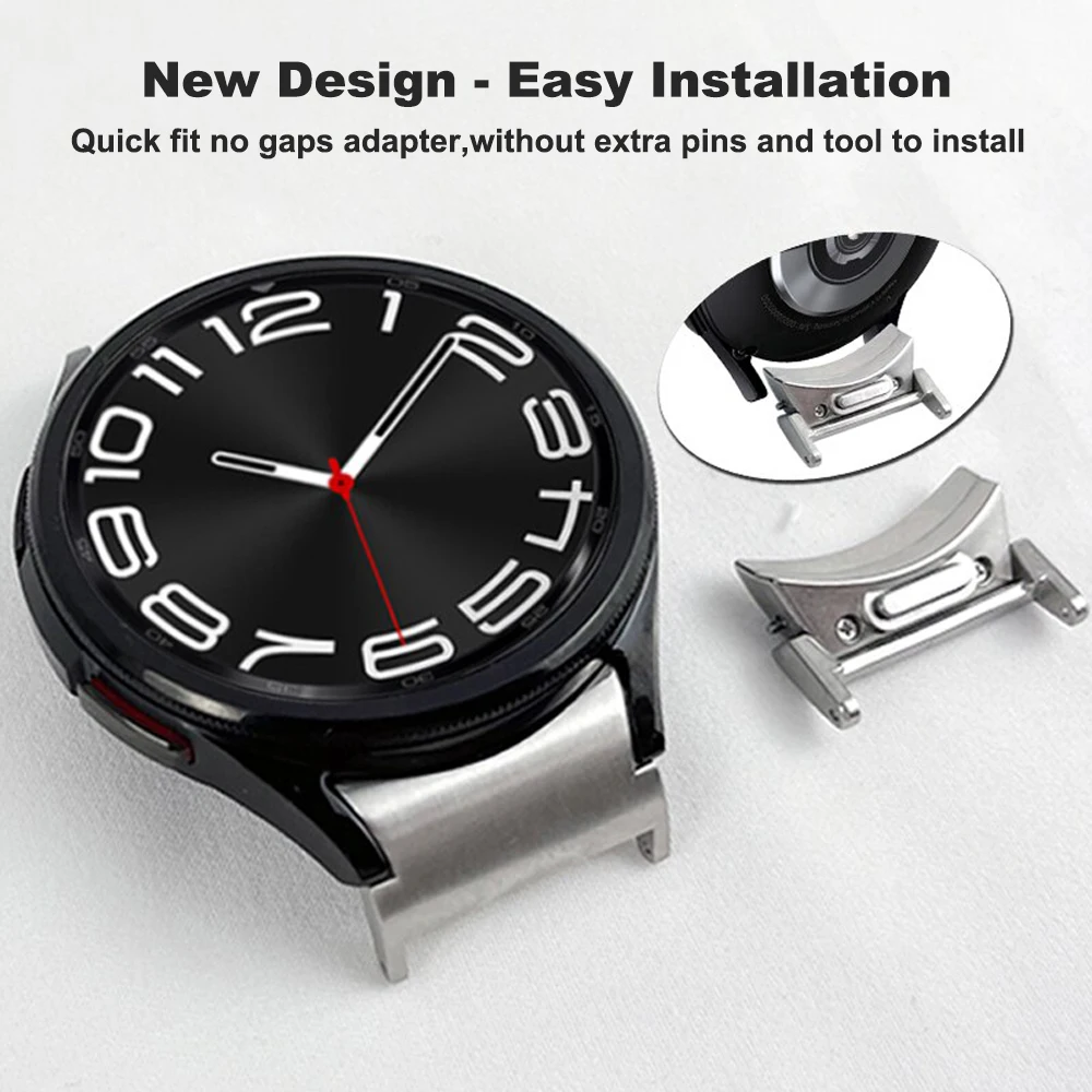 No Gaps Stainless Steel Strap For Samsung Galaxy Watch 6Classic 43 47mm 6 5 4 40 44mm Watch 5Pro 45mm Curved End Luxury Bracelet