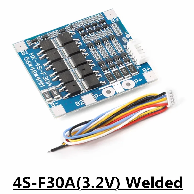 4S 3.2V 3.7V 30A LiFePO4 / Lithium Battery Charge Protection Board 12.8V 14.4V 18650 32650 Battery Packs With Balance