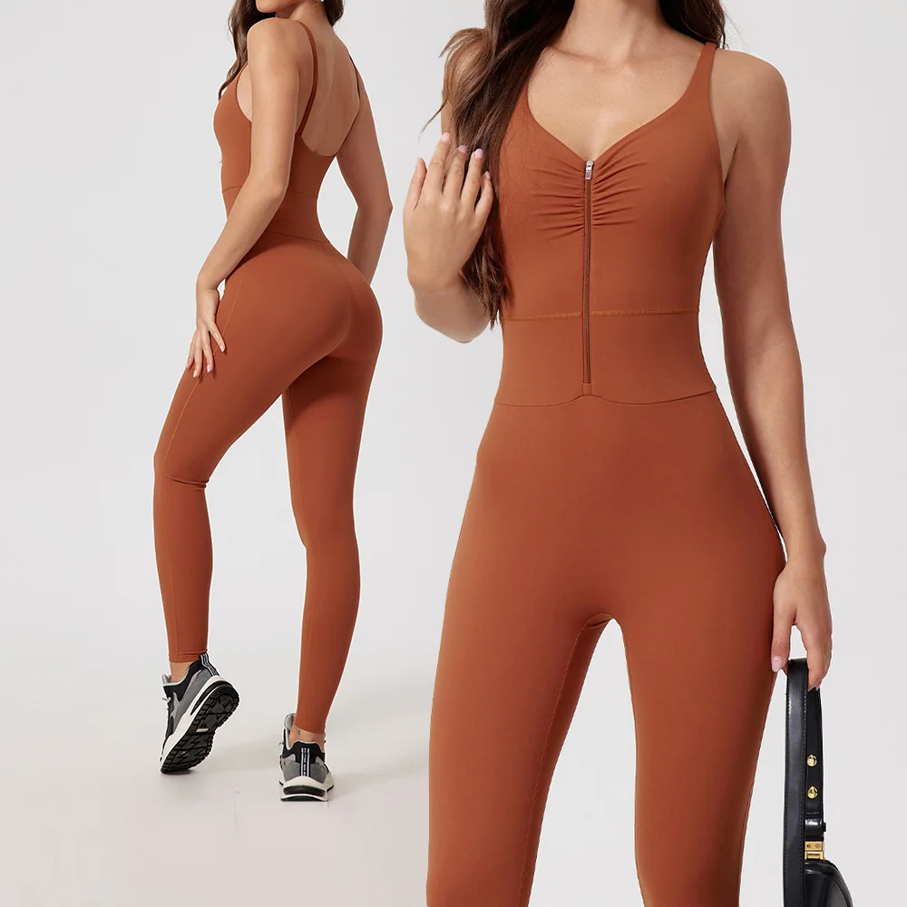 New yoga jumpsuit woman Gym Overalls Sportswear Female Sport Outfit Yoga Ribbed One Piece Tank Tops Rompers Sleeveless Jumpsuits