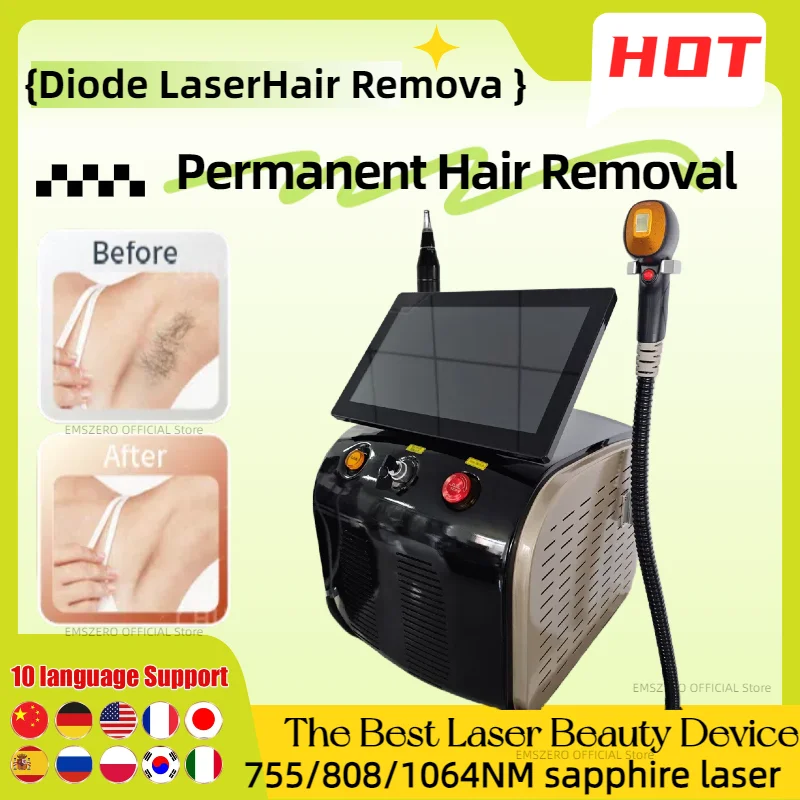 

2in1 Diode laser Pico-second 808NM Hair Removal Machine with 3 Wavelength Tattoo Removal Epilator equipment 755nm 808nm 1064nm