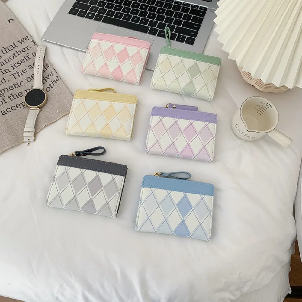 Nova bolsa de moedas de couro pu com zíper portátil porta cartão de crédito grade mini bolsa de moedas menina
