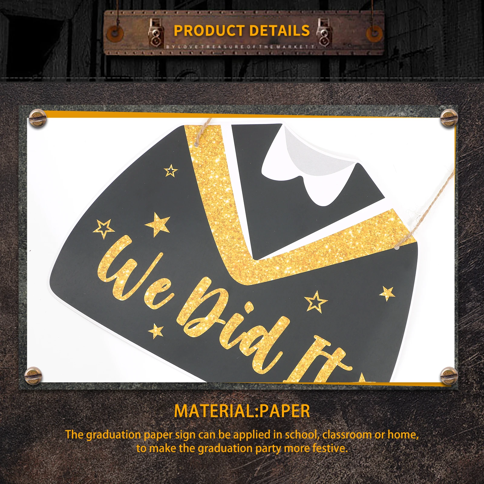 

3Pcs Graduation Door Hanging Signs Paper Decorations for Home School Wall Graduation Party Supplies Grad Party Supplies