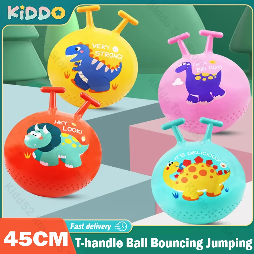 

T-handle Hopper Ball for Kids Bouncing Jumping Balls with Handle Inflatable Ride-On Toys Balance Exercise Sports Toys for Kids