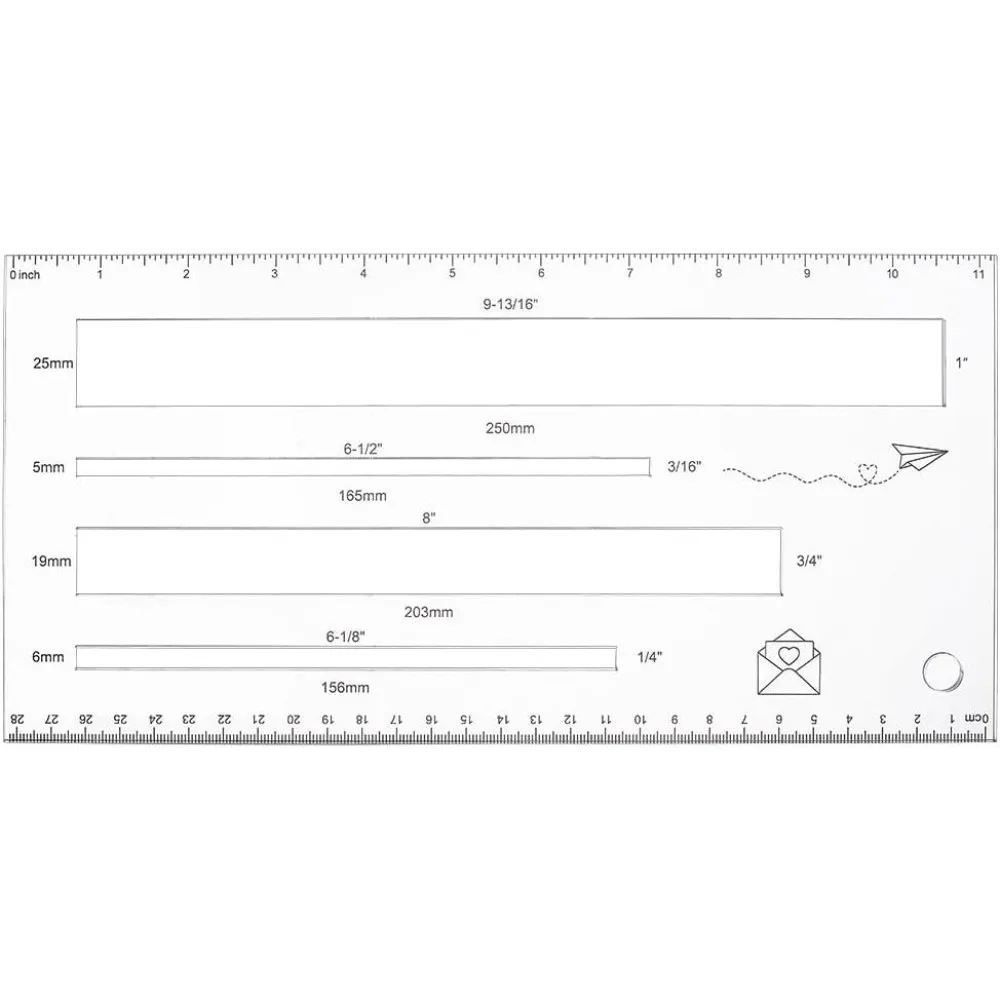 4 Sizes Measurement Shipping Guide Acrylic Mail Measurement Ruler Shipping Mail PiP Template for Post Office Postage
