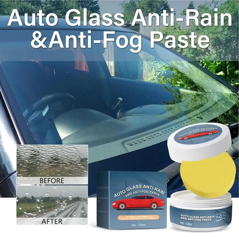 

Car Glass Oil Film Cleaner Auto Glass Anti-Rain Paste 100ml Vehicle Oil Film Cleaner Efficient Auto Windshield Oil Remover