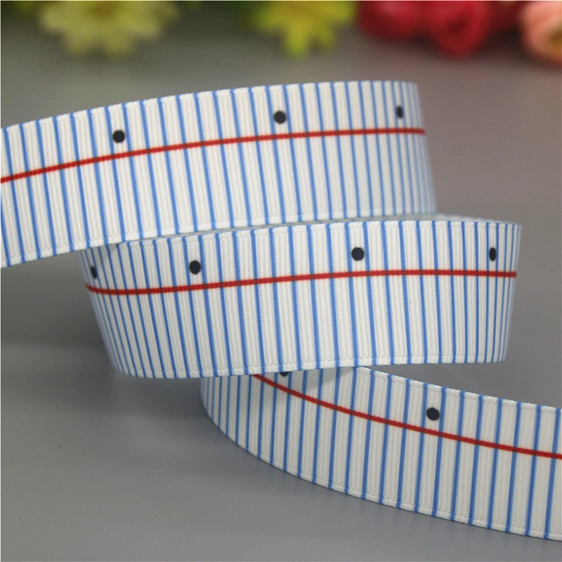 DHK 50yards Composition Book Printed Grosgrain Ribbon Accessories Material Headwear Decoration DIY Sewing Craft S2255