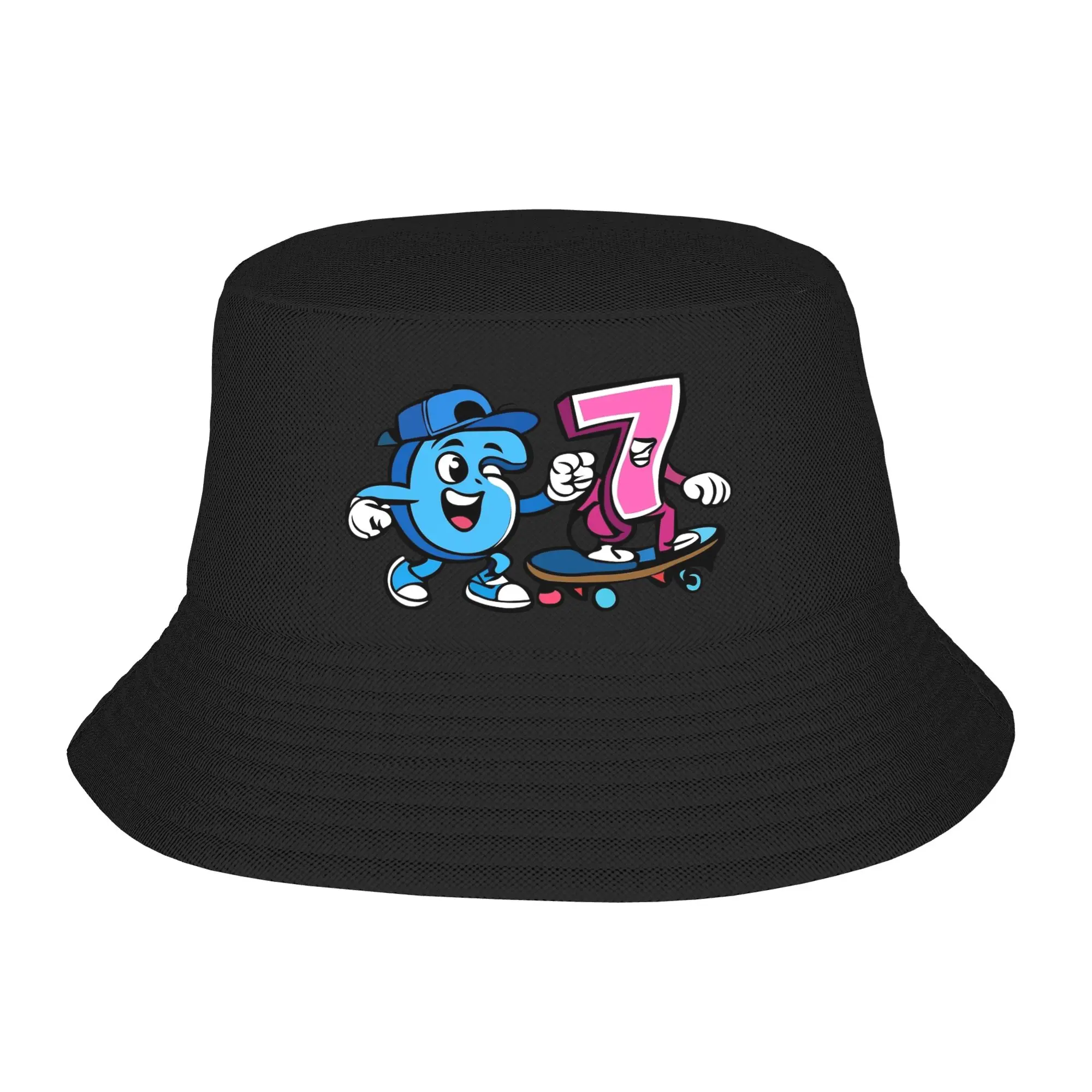 Women Kawaii Bucket Hats Funny Six Seven 67 Meme Merch Bob Hats For Beach Headwear UV Protection
