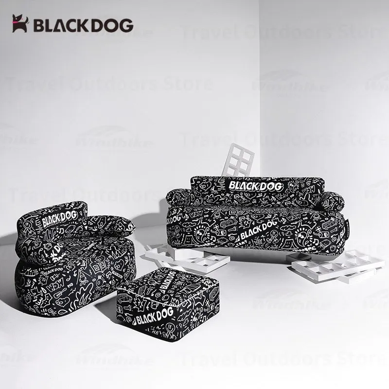 Naturehike BLACKDOG Outdoor Inflatable Sofa Leisure Folding Portable Square Stool Fashion Graffiti Pattern Lazy Home Air Sofa