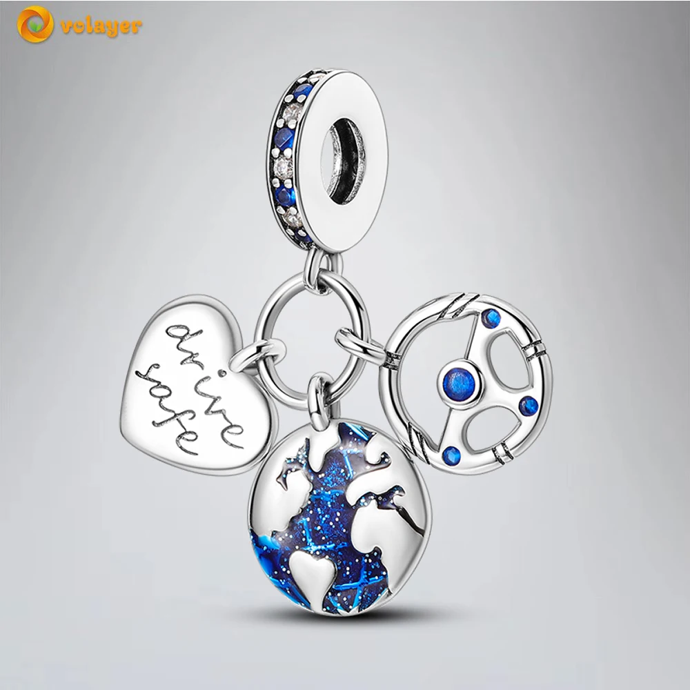 

Volayer 925 Sterling Silver Bead Safe Traveling Dangle Charm fit Original Pandora Bracelets for Women Jewelry Free Shipping