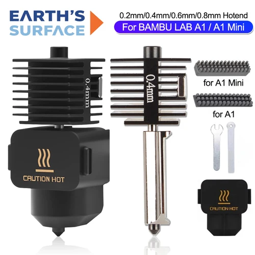 Piezas de impresora 3D para Bambu Lab A1 A1 Mini montaje Hotend Kit 0,2 0,4 0,6 0,8mm para Bambu Lab A1/A1 mini boquilla cepillo de silicona