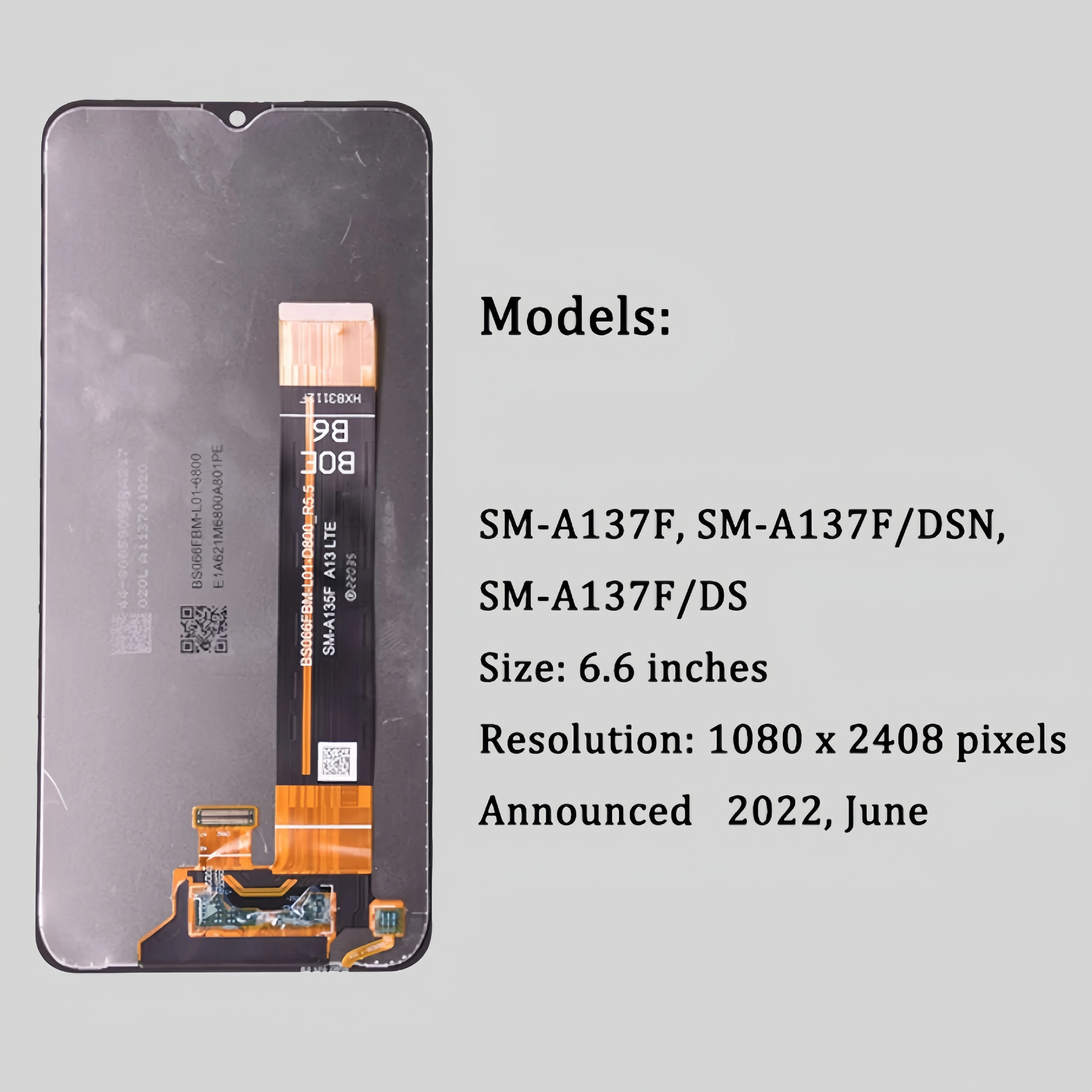 LCD Display Touch Screen Digitizer Assembly Replacement, Fit for Samsung Galaxy A13, A137,SM-A137F, SM-A137F/DSN, SM-A137F/DS