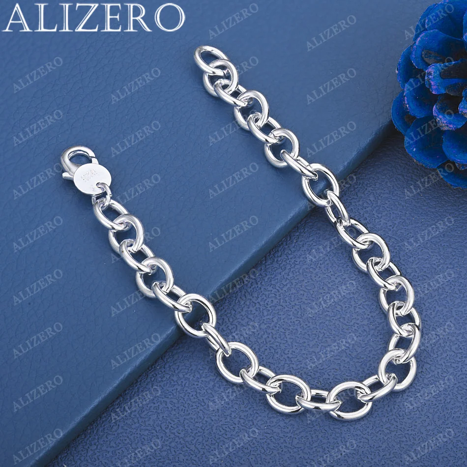 

ALIZERO 925 Sterling Silver Bracelet Lobster Clasps Chain Bracelets For Women Men Fashion Wedding Party Jewelry Gift